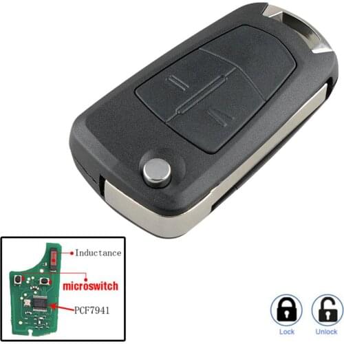 2 Buttons Flip Remote Folding Car Key Cover PCF7941 Chip Styling Case for Vauxhall Opel Astra H Zafira B 2005 2006 2010 433Mhz