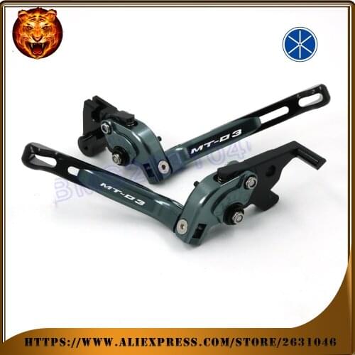 Adjustable Folding Extendable Brake Clutch Lever For YAMAHA MT03 MT-03 2015 2016 NEW STYLE Motorcycle RED BLUE with logo