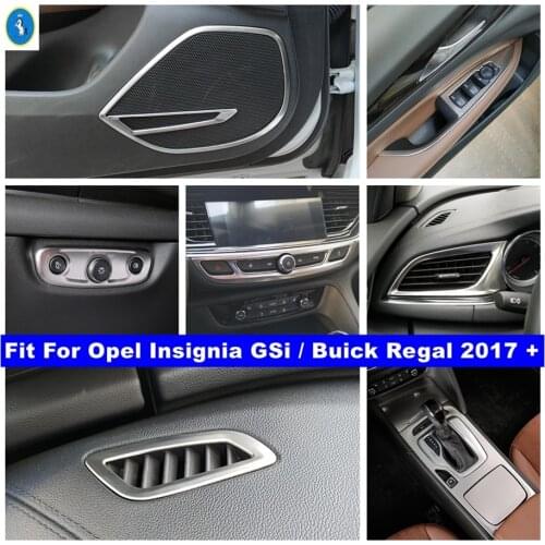 Silver Interior Refit Kit Door Speaker / Head Lights / Lift Button Cover Trim For Opel Insignia GSi / Buick Regal 2017 - 2021