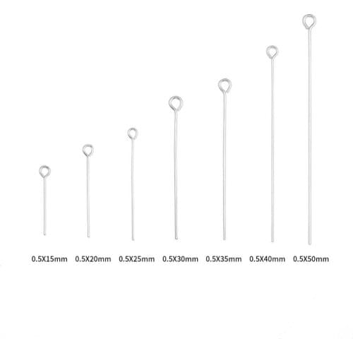 10 pcs/lot Real Pure Solid 925 Sterling Silver Needle Pins Connectors For DIY Jewelry Making Findings Earring Necklace Part Base