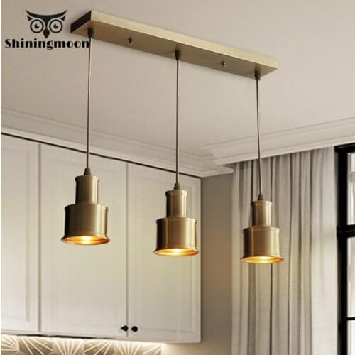 Nordic Led Pendant Lights Retro Industrial Pendant Lamp Bedside Bedroom Kitchen Hanging Lamp Aisle Corridor Gold Light Fixtures