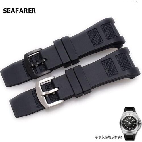 Special Design For IWC IW323601 W376501 30mmx16mm Cove Sports Rubber Strap With Stainless Steel Buckle For Man Watchband
