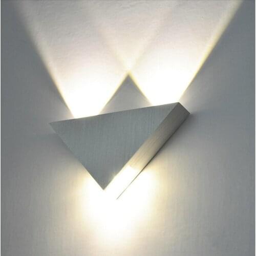 Triangle aluminum wall lamp led simple modern lamp bedside decorative lamp corridor aisle background wall lamp 3w LED wall light