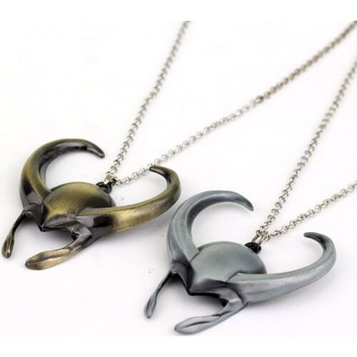 Vintage Antique Thor′s2 The Dark-Worlds Necklace Lokii Helmet Pendant Gold Color Jewelry For Men And Women Wholesale