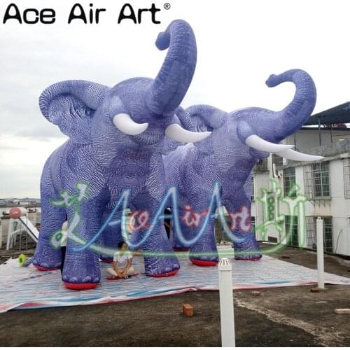 Vivid free standing inflatable elephant large new elephant with nose up animal model for advertising