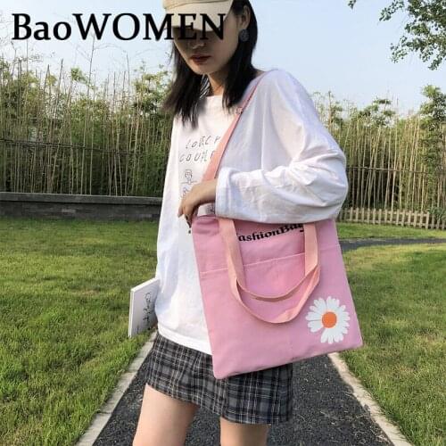 BaoWomen Canvas Bags For Women 2020 Shoulder Crossbody Bags Simple Girl Youth Large Capacity Casual Shopper Female Messenger Bag