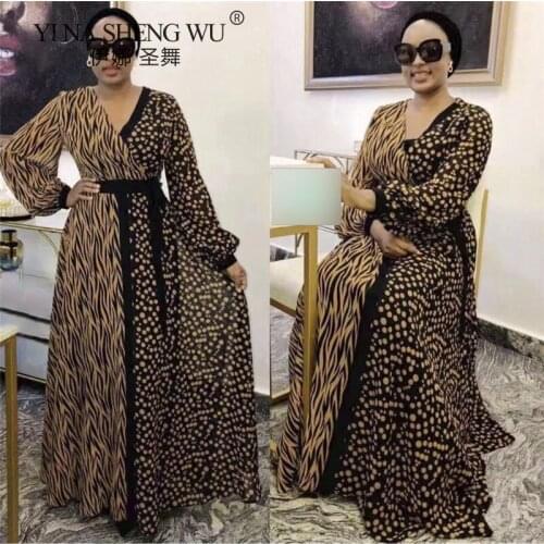 Plus Size Women African Dresses Print Dashiki Dresses Long Sleeve Party Gowns 2021 Summer Kimono Ladies Clothing Bohemia Robe