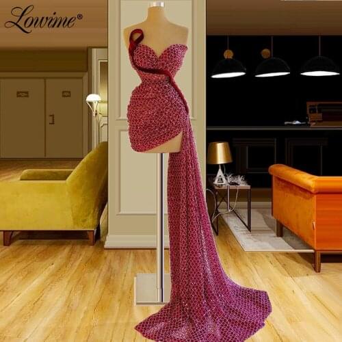 Lowime Sequined Prom Dresses Cocktail Party Dress 2021 Formal Dubai Evening Gowns 2021 Robe De Soiree Custom Made Dresses
