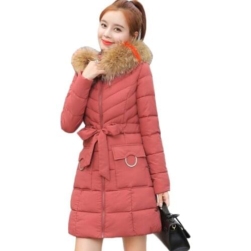 Winter Jacket Women 2018 New Artificial Fur collar Hooded Coats Female Parka Thick Cotton Padded Lining Ladies Warm Outerwear