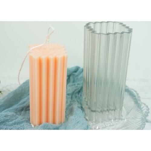 1Pc Plastic Scented Candle Mold Twill Top Square Handmade Candle Mold Long Cup-shaped Home Handcraft Candle Plastic Cup Mold