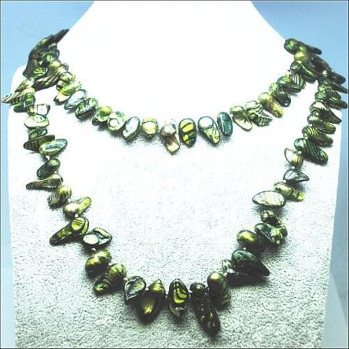 Knotted shell long necklace mother of pearl women necklace pearl material sweater necklace size 23.5 inches length