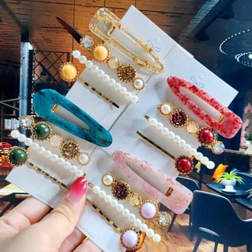 2/4pcs Hair Clip Set Acrylic Sequin Hairpins Women Fashion Hair Accessories Jewelry Korean Barrettes Hairgrip For Girls Headwear