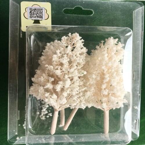 4pcs/box 14cm Architecture Scale Model Snow Christmas Tree In Building Kits Toy Or Hobby Maker