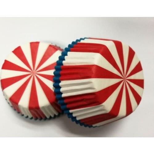 50x Stirpe Grid rainbow wedding paper Cupcake Liners Red Green Black Blue muffin cup cake baking mold case holder wrapper tool