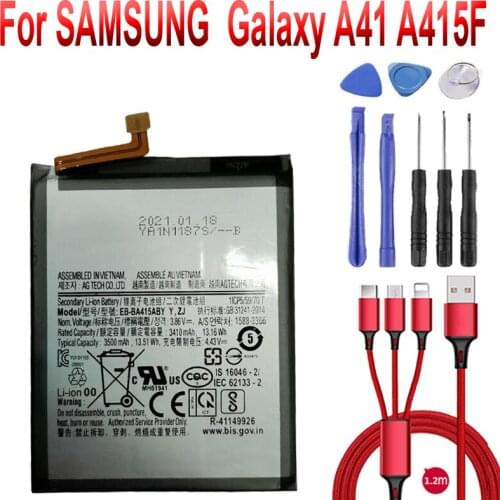 3500mAh Battery For samsung Galaxy A41 A415F EB-BA415ABY Genuine Phone Battery+USB cable+toolkit