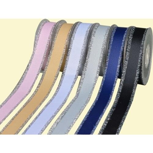 1" inch (25mm) Silver Purl Grosgrain Fringe Ribbon For Hair Accessories Materials