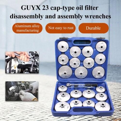 Automobile bowl type oil filter/wrench removal tool/23-piece set/cap type oil filter wrench/auto parts/auto repair wrench