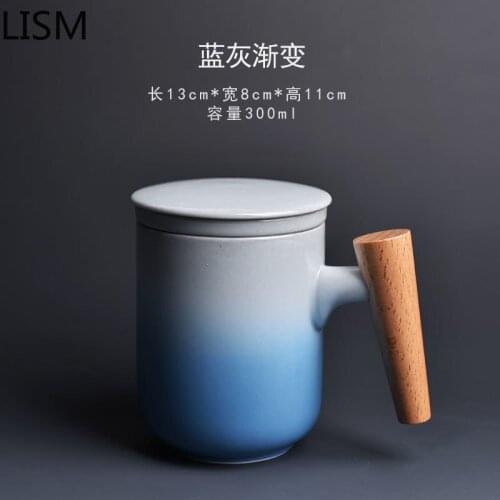 Tea Cup Coffee Mug Ceramic Minimalist Wood Handmade Ceramic Cups Potter Lid Reusable Personalized Mugs Luxury Big Canecas Gifts