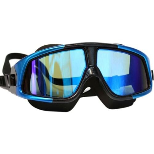Women Men Swim Mask Waterproof Anti-Fog UV Glasses Comfortable Silicone Large Frame Swim Glasses Swimming Goggles With Case