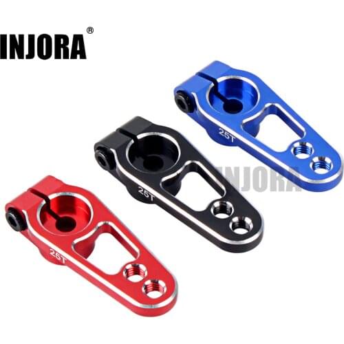 INJORA 1PCS Aluminum Alloy 25T 31mm Steering Servo Arm Horn Black/Red/Blue Color for RC Car Crawler Parts
