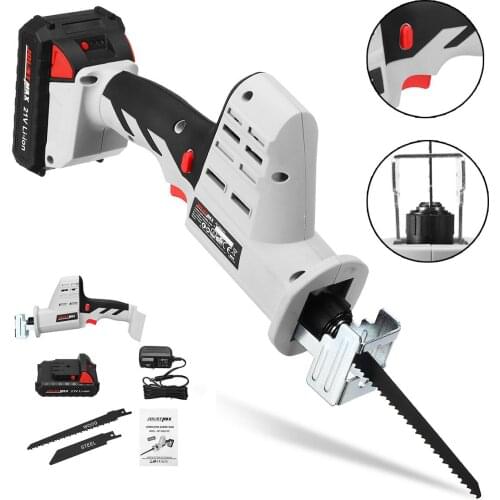 21V Wood Angle Cutting Cordless Reciprocating Saw Kit Portable Electric Saw Blades Metal Woodworking Tool with Li-Ion Battery