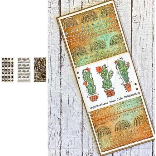 Round Semicircle Background Pattern Cutting Diary Stencils For Scrapbooking Stamps Embossing Mold Diy Paper Cards Craft Cutting