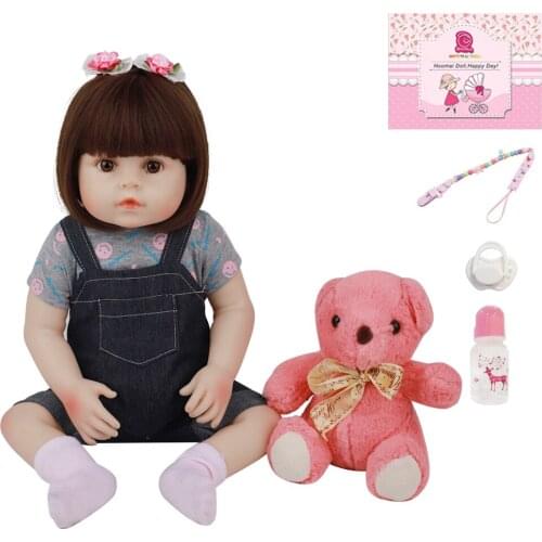Lovely Bebe Reborn Baby Doll Handmade Silicone Full Body 48CM Realistic Cute Princess Newborn Doll For Kid Birthday Gift 18 Inch