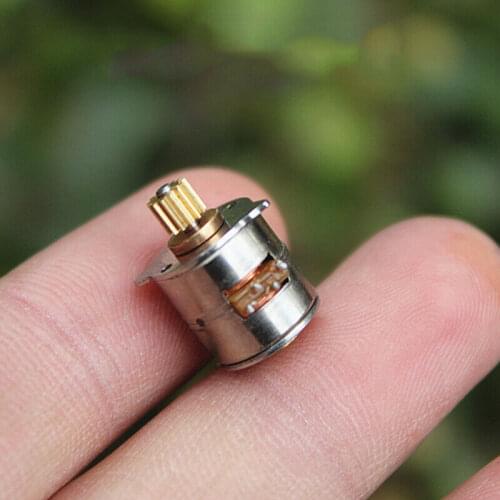 Micro 2-phase 4-wire Stepper Motor Mini 10mm Stepping Motor with 0.25 Mold 13 Teeth Metal Gear Step Angle 18 Degrees 22 Ohm