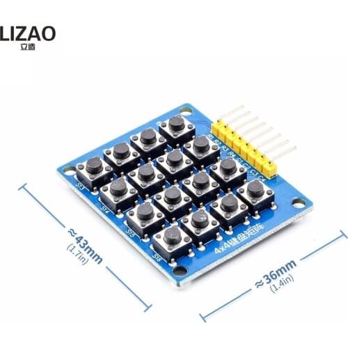 8pin 4x4 4*4 Matrix 16 Keys Button Keypad Keyboard Breadboard Module Mcu for arduino Diy Kit