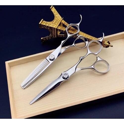 6 Professional Hair Salon Structure Scissors Set Cutting Barber Haircut Thinning Shear Scissors Hairdressing Hair Tools Scissors