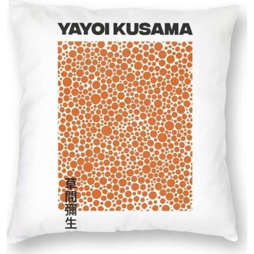 Yayoi Kusama Polka Dots Cushion Cover 45x45cm Decoration Print Japanese Modern Artworks Throw Pillow for Sofa Double Side