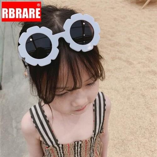 RBRARE New Lovely Pink Flower Sunglasses Girls Vintage Luxury Childrens Sun Glasses Retro Kids Glasses Oculos De Sol Feminino