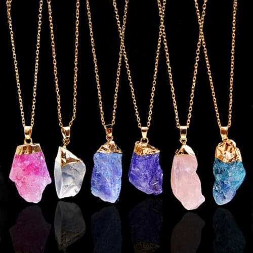 New Irregular Natural Drop Necklace Crystal Pendant Necklaces Fine Jewelry for Women Gift collares Accessories