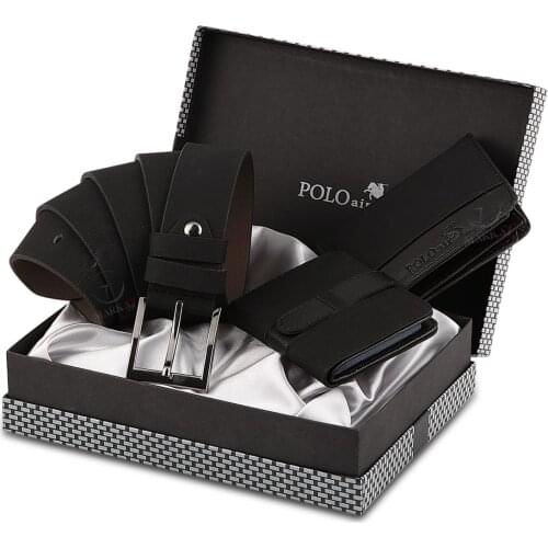 Polo Air Mens Black Wallet Belt Card Holder Set,ремень,Belt,Sword belt, Mens belt,wallet men,valentines day gift,Womens purse