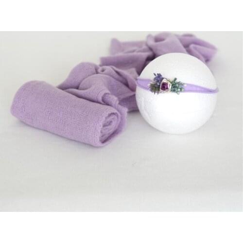 Purple Newborn Photography Props Sweater Knit Wrap and Tieback Set Newborn Prop Wrap Layering Fabric Baby Girl Shower Gift