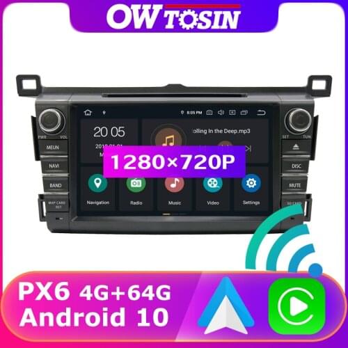 PX6 4+64G 8" 1280*720P GPS Android 10 Radio For Toyota RAV4 2013-2019 Wireless Carplay Car Multimedia Player Bluetooth 5.0 HDMI