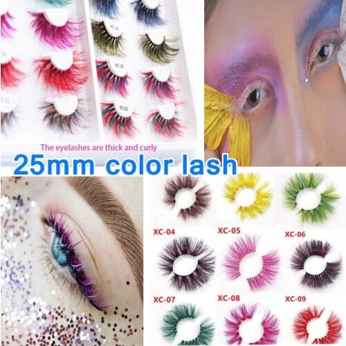 NewNew color 3D luxury mink lashes wholesale natural long individual thick fluffy colorful false eyelashes Makeup Extension Tool