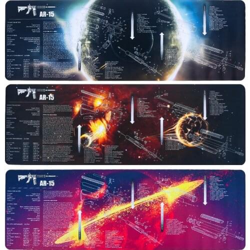 AR15 AK47 Glock 1911 Airsoft Gun Cleaning Rubber Mat With Parts Diagram Instructions Rifle Armorers Bench Mat Mouse Pad