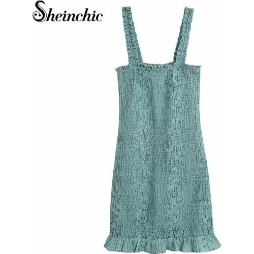 Зеленые летние платья Sheinchic China At AliExpress