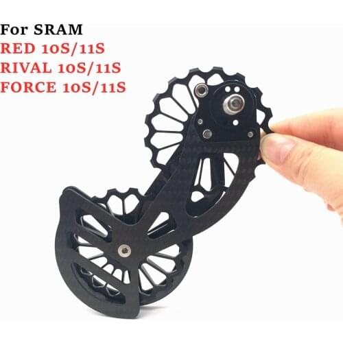 HOT 17T Carbon Bicycle Jockey Pulley Ceramic Bearing Pulley Wheel Set Rear Derailleurs Guide For SRAM RED RIVAL FORCE 10S 11S