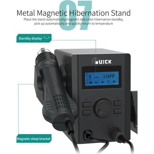 QUICK 2 In 1 soldering station SMD BGA Rework LCD Digital 760W Station Hot Air Gun Welding Repair soldering iron tools 715