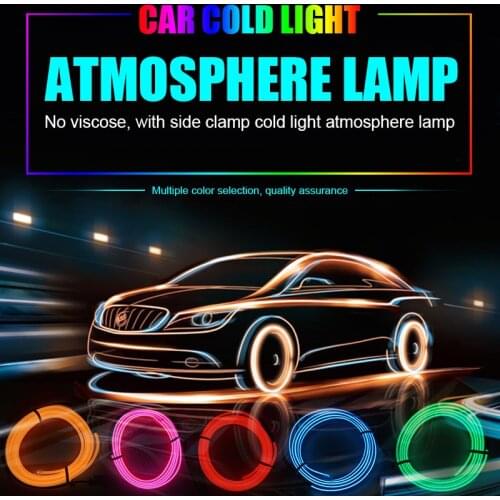 1M/2M/3M/5M Car Interior Lighting Auto LED Strip Auto Atmosphere Decorative Lamp Flexible Neon Light With Cigarette Drive EURS