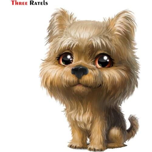 Three Ratels TRL546# 10x14cm Yorkshire Dog Car Funny Stickers And Decals