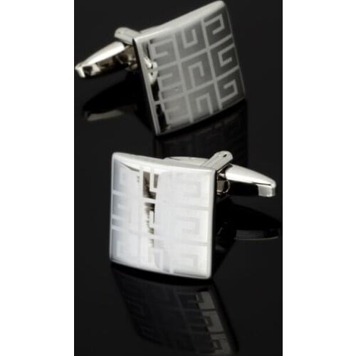 High quality mens shirt Cufflinks Square Silvery Cufflinks 3 double packaged for sale, wholesale manufacturers free shipping