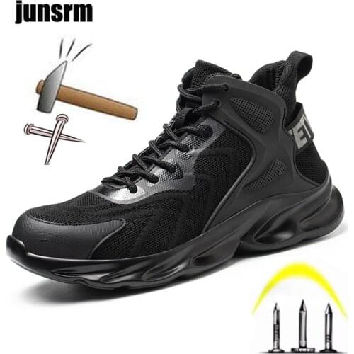 Safety shoes are breathable lightweight EVA, puncture-resistant, steel-toed work boots wear-resistant soles, sporty fashionable