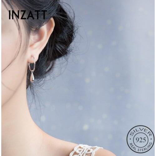 INZATT Pure 925 Sterling Silver Minimalist Water Hoop Earrings Hollow Round Fashion Women Oorbellen 2018 Fine Jewelry Gift