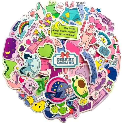 10/30/50PCS Art Color Cartoon Sticker Cute Waterproof Stationery Diary Suitcase Helmet Sticker Decorative Toy Wholesale