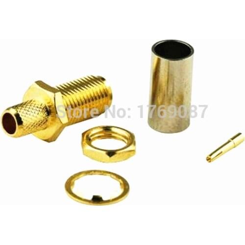 10PCS SMA Female Or RP-SMA Female Nut Bulkhead Crimp RG58 RG142 LMR195 RG400 RF Connector