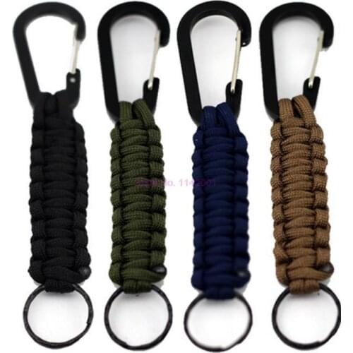 100Pcs/Lot Safety Survival Gear Tactical Military Strand Cord Parachute Rope Keyring Carabiner Rope Carabiner For Keys