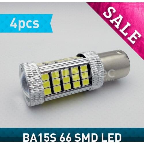 4pcs 1156 P21W 2835 66SMD GLOWTEC Chips Canbus No Error 66 smd Car LED Rear Reversing Tail Light Bulb GLOWTEC